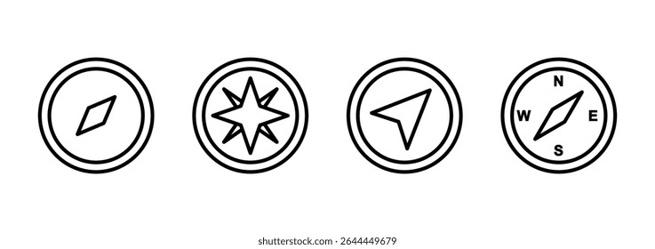 Compass icon vector. arrow compass icon sign and symbol