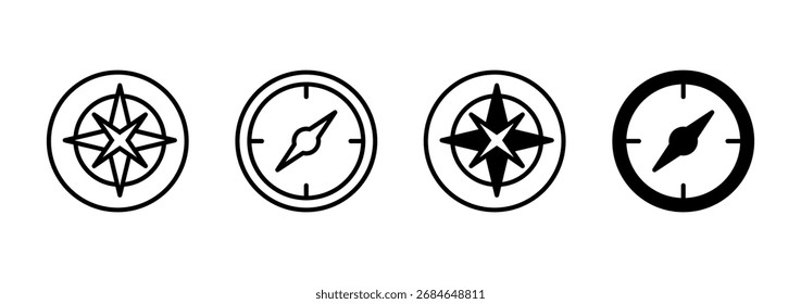Icono de la brújula Vector. símbolo de la brújula de la flecha