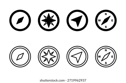 Icono de la brújula Vector. símbolo de la brújula de la flecha