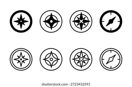 Icono de la brújula Vector. símbolo de la brújula de la flecha