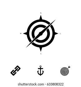 compass icon, vector best flat icon, EPS