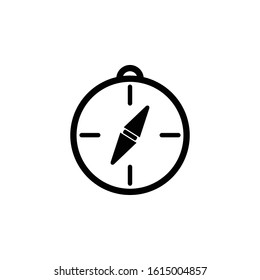 compass icon vector black illustration