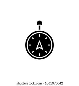 compass  icon vector black style design. isolated on white background