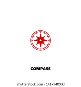 compass icon. compass vector design. sign design. red color
