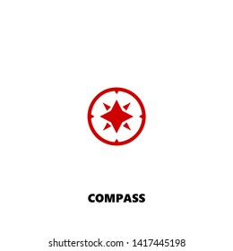 compass icon. compass vector design. sign design. red color
