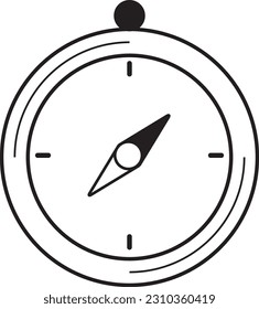compass icon vector design template and illustration with editable stroke
