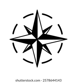 Compass icon vector design template. compass sign. compass symbol vector illustration vector illustration, pictogram isolated on white background. color editable