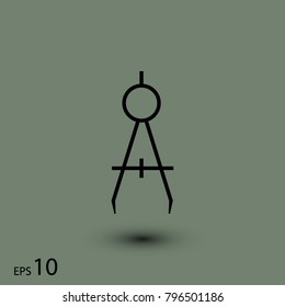 Compass icon, Vector EPS 10 illustration style