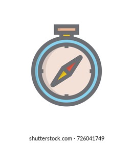 Compass icon vector. Compass filled outline style design