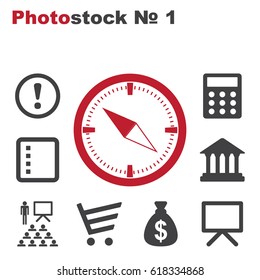 Compass Icon Vector flat design style