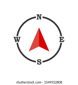 Compass icon - vector. Compass icon in flat style. Compass navigation icon. Compass rose, wind rose.