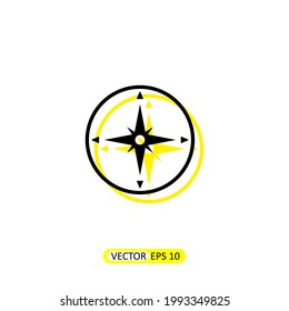 Ilustración de vectores de iconos de brújula