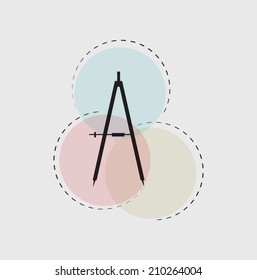 Compass icon. Vector illustration.