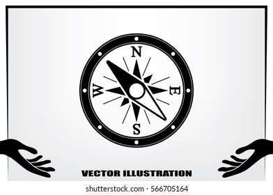 compass icon vector illustration.