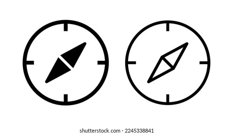 Kompass-Symbol, Vektorgrafik. Symbol für Pfeilkompass und Symbol