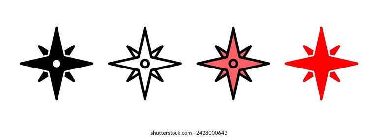 Ilustración vectorial del icono de la brújula de la flecha.