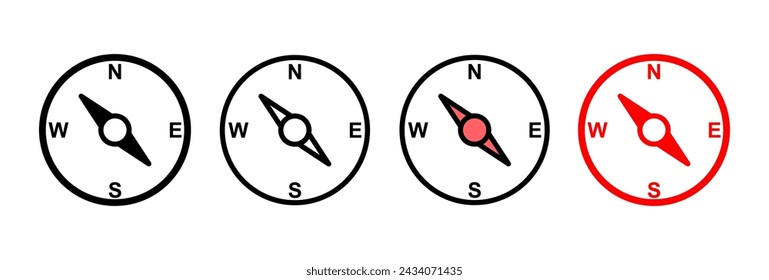 Kompass-Symbol Vektor-Illustration. Pfeil-Kompass-Symbol-Zeichen und Symbol