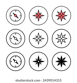 Compass icon vector illustration. arrow compass icon sign and symbol