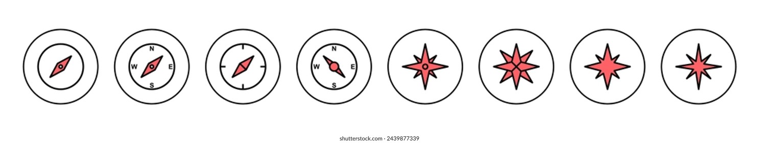 Compass icon vector illustration. arrow compass icon sign and symbol