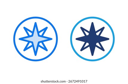 Ilustración vectorial del icono de la brújula. símbolo de la brújula de la flecha