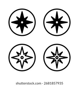 Ilustración vectorial del icono de la brújula. símbolo de la brújula de la flecha