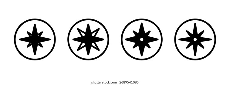 Ilustración vectorial del icono de la brújula. símbolo de la brújula de la flecha