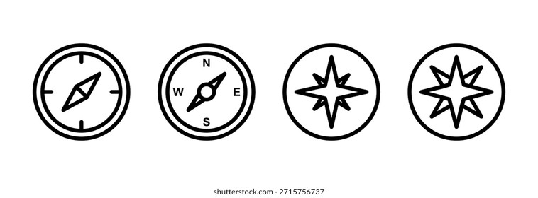 Ilustración vectorial del icono de la brújula. símbolo de la brújula de la flecha