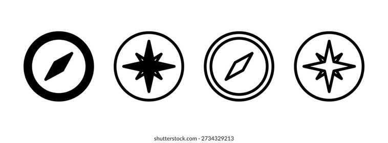Kompass-Symbol, Vektorgrafik. Pfeilkompass Symbol und Symbol