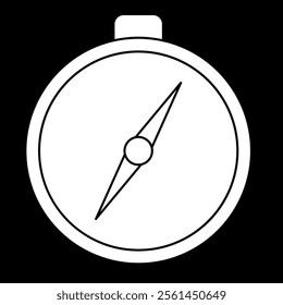 Compass icon vector illustration, compass clip art, white on black background, clipart of a compass, clip art compass