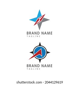 Icono de brújula Modelo de diseño de Ilustración de vectores