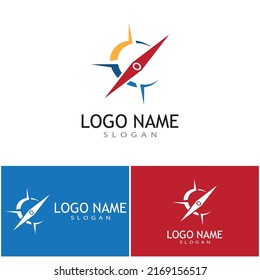 Icono de brújula Modelo de diseño de Ilustración de vectores