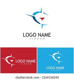 Icono de brújula Modelo de diseño de Ilustración de vectores