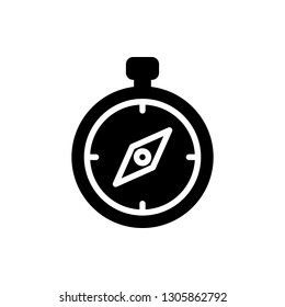 Compass Icon Vector Illustration in Glyph Style for Any Purpose