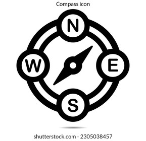Compass icon vector illustration graphic on background