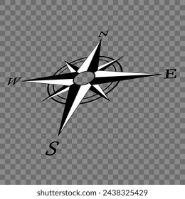 Compass icon. Vector illustration isolated on transparent background

