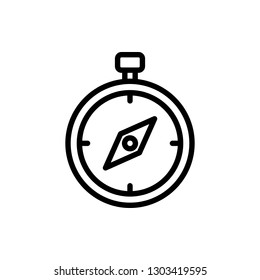 Compass Icon Vector Illustration in Line Style for Any Purpose