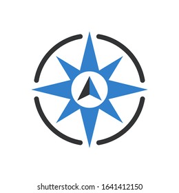 compass icon vector, illustration logo template in trendy style