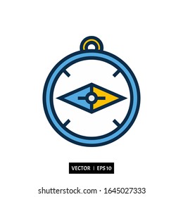 compass icon vector, illustration logo template for many purpose. Isolated on white background.