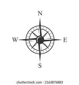 Compass icon. Compass vector illustration. Navigation symbol. Direction sign.