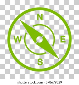 Compass icon. Vector illustration style is flat iconic symbol, eco green color, transparent background. Designed for web and software interfaces.