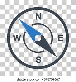 Compass icon. Vector illustration style is flat iconic bicolor symbol, smooth blue colors, transparent background. Designed for web and software interfaces.