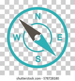 Compass icon. Vector illustration style is flat iconic bicolor symbol, grey and cyan colors, transparent background. Designed for web and software interfaces.