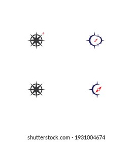 diseño de ilustración de vector de icono de brújula