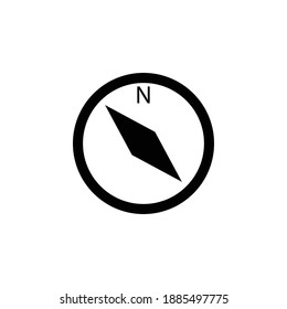 Compass icon vector illustration.Norht west compas icon. Linear symbol with thin outline.