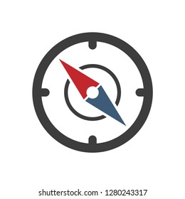 compass icon vector intensive red and blue concept arrow