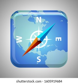 compass Icon vector, compass isolated for button design.
