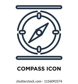 Compass icon vector isolated on white background, Compass transparent sign , thin symbols or lined elements in outline style