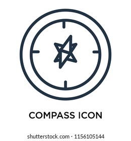 Compass icon vector isolated on white background. thin symbols or lined elements in outline style