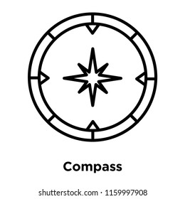 Compass icon vector isolated on white background, Compass transparent sign , line or linear sign, element design in outline style