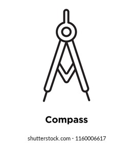 Compass icon vector isolated on white background, Compass transparent sign , sign and symbols in thin linear outline style